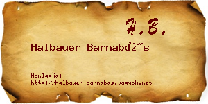 Halbauer Barnabás névjegykártya